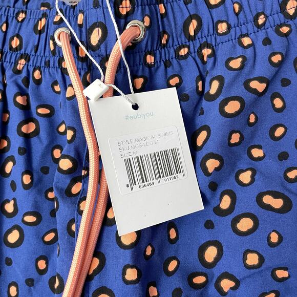 EUBI Swim Trunks Mens Medium Multi Multi Leopard Elastic Animal Print Magical - Picture 7 of 10